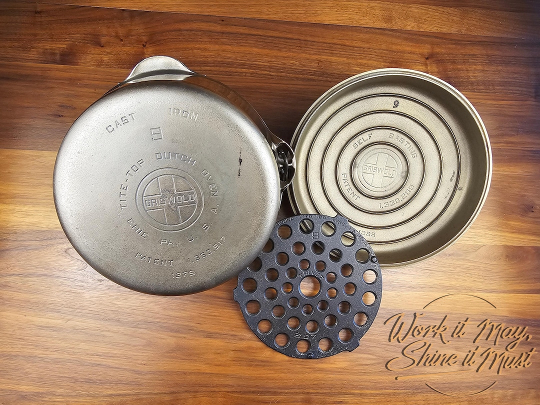 Griswold ビンテージ　アルミ製　ダッチオーブン Vintage Griswold #9 Chrome-plated Cast Iron Dutch Oven Set