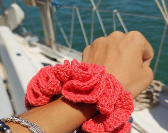 Algarve Scrunchie hairtie crochet Pattern – (PDF Pattern) instant download