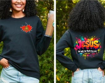Jesus Graffiti Crewneck Sweatshirt | John 14:6