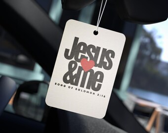 Jesus & Me Car Air Freshener | Christian Heart Design