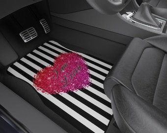 Romantic Heart Car Mats, Loving Car Accessories, Valentine Gift, Cute Automotive Decor, Customizable Auto Mats, Trendy Car Gear