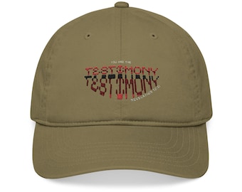 Embroidered Organic Baseball Cap - Stylish Hat, Great for Outdoors, Gifts, Casualwear, TESTIMONY Design, Perfect for All Seasons