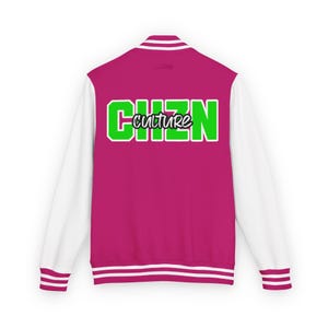 Trendy Letterman Jacket, Unisex Varsity Jacket, Sports Style Outerwear, Custom Embroidered Gift, College Apparel, Retro Fashion