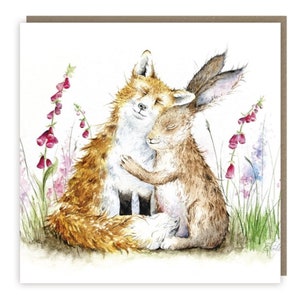 Best Friends Hare & Fox Card Sarah Reilly Love Country