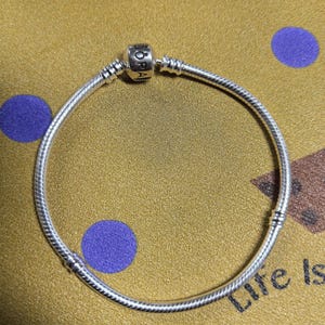 Pandora charm bracelet, Sleek clasp chain bracelet, S925 silver snake chain bracelet, Charm bracelet