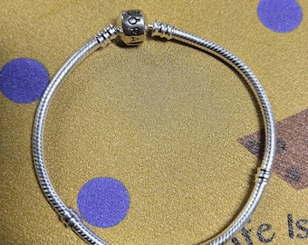 Pandora Charm Armband, Sleek Spange Kettenarmband, S925 Silber Schlangenkette Armband, Charm Armband