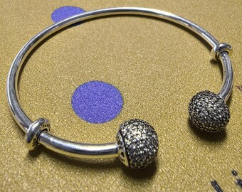 正規品 Pandora スターリングシルバー Moments メッシュバングル 
