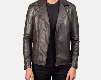 Genuine Leather Biker Jacket | Custom Handmade Motorcycle Coat