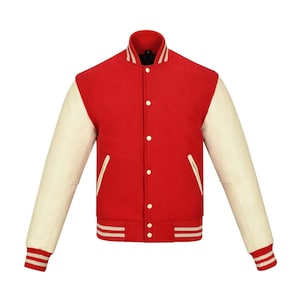 Stylish Red Varsity Jacket – Personalized Bomber for Men & Women – Unique Gift for Teens or Athletes