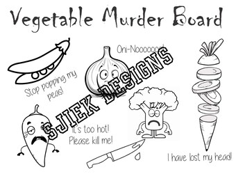 Vegetable Killing/Murder Cutting Board BUNDLE Lasercut File DXF,PNG and Coreldraw Files