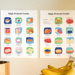 Print your Protein ! Illustrated Chart for beautiful kitchen.