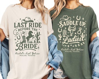 Custom Last Rodeo Bachelorette Shirt, Cowgirl Bachelorette Party Shirt for Bride, Nashville Bach Shirt, Western Bach Bridesmaid Gift, V449