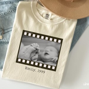 Personalized Birthday Shirt, Custom Photo and Year Birthday Comfort Colors Shirt, Custom 30th 40th Birthday Gift, Vintage 1999 Shirt, V356
