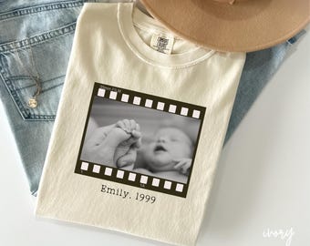 Personalisiertes Geburtstags-Shirt, Kundenspezifisches Foto- und Jahres-Geburtstags-Komfort-Farben-Shirt, Benutzerdefiniertes 30