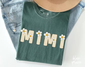MIMI Floral Shirt, Flowers for Mimi Tee, Cute MIMI T-Shirt, Grandma Flower Shirt, MIMI Birthday Gift, Mother's Day Floral T-Shirt, V114