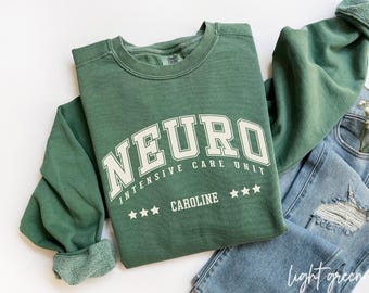 Sudadera personalizada de UCI neurológica, camiseta de enfermera de UCI neurológica, ropa de unidad de cuidados intensivos, regalo para enfermera neurológica, sudadera con capucha para profesionales médicos, Z074