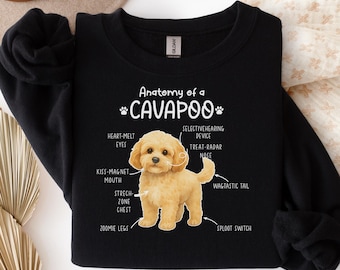 Anatomy of a Cavapoo Sweatshirt, Cavapoo Dog Sweatshirt, Cavapoo Dog Shirt, Cavapoo Dog Mom Dad Shirt, Anatomy Tee, S153