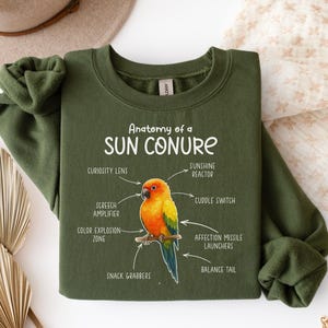 Anatomi av solconure tröja, papegojaälskare gåva, husdjurströja, fågelmemehumortröja, anatomiconure mammatröja, S139