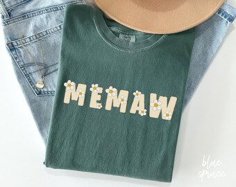 MEMAW T-Shirt, Flower Grandma Shirt, Floral MEMAW Tee, Grandma Flower Gift, Lovely MEMAW Shirt, Flowers for Memaw, Sweet Grandma Tee, V168
