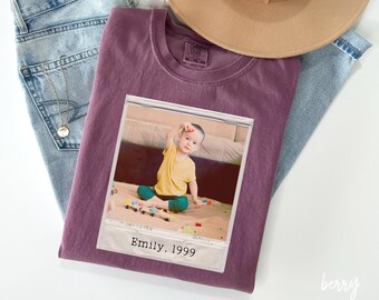 Personalisiertes Foto 30.Geburtstag Shirt, Benutzerdefiniertes Foto und Jahr Geburtstag Shirt, Benutzerdefiniertes 30.40.Geburtstagsgeschenk, Vintage 1999 Shirt, V358