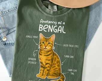 Anatomy Of Bengal Cat Shirt, Funny Cat Lover Gift, Pet T-shirt, Bengal Cat Lover T-shirt, V789