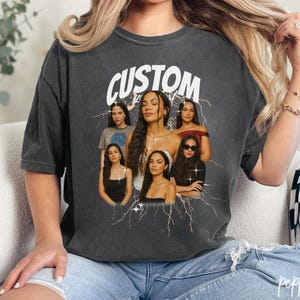 Custom Girlfriend T-Shirt Custom Shirt With Girlfriend Face Photo Vintage Shirts, Custom Your Own Bootleg Rap Tee Graphic Husband Tee, V241