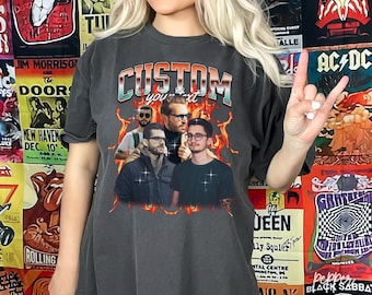 Benutzerdefinierte Freundin Bootleg Shirt, Freund Shirt, Shirt mit Gesicht, benutzerdefinierte Foto Vintage, benutzerdefinierte Bild Frau, Ehemann Shirt, V285