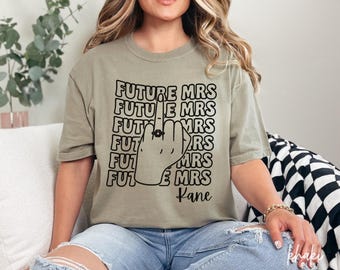 Retro Bachelorette Bride Shirt, Personalized Future Mrs Shirt, Bride to be Shirt, Custom Future Mrs Shirt, Comfort Colors tee, V389