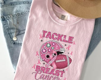 Tackle Breast Cancer Shirt, Breast Cancer T-Shirt, Pink Ribbon Support Shirt, Cancer Squad Shirt Gift For Women, V467