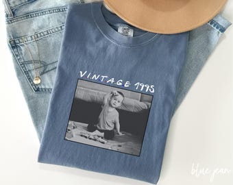 Personalisiertes 30.Geburtstags Shirt, Vintage 1995, Benutzerdefiniertes Foto Unisex Comfort Farben Hemd, Geschenk zum 30.Geburtstag, Geschenk zum 40.Geburtstag, V364