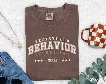 Gepersonaliseerd T-shirt geregistreerd gedragstechnicus, cadeau gedragstechnicus, ABA-therapiekleding, RBT-T-shirt, T-shirt professioneel gedrag, V102
