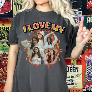 I Love My Girlfriend Shirt Custom Photo, Girlfriend Bootleg TShirt, Valentine Gift I Love My Girlfriend Custom Picture, 90s Bootleg, V312