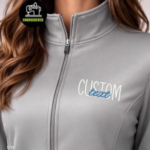 Personalized Embroidered Text Full Zip Sweatshirt, Custom Bachelorette Tee, W064