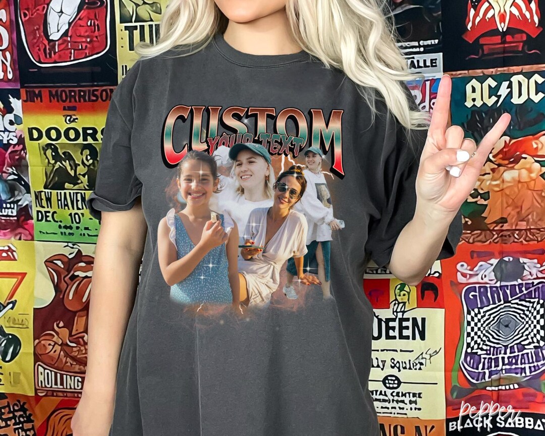 Custom Your Own Bootleg Shirt Name Photo for Adults Personalized Retro ...