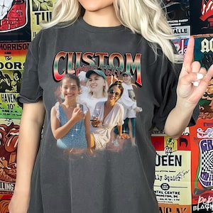 Custom Your Own Bootleg Shirt Name Photo For Adults Personalized Retro Bootleg Rap Shirt with Face for Boyfriend Girlfriend Birthday, V302