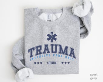 Trauma-Intensivstation Hoodie, Krankenschwestern, Trauma-Krankenschwester Geschenk, ICU-Pflegekleidung, personalisiertes ICU-Shirt, Krankenschwester-Pride-T-Shirt, S091