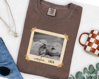Custom Vintage Photo And Year, Custom Shirt With Picture Personalized 30th Birthday Gift, Birthday Party Tee, Mothers Day Gift For Mom, V353