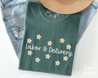 Coquette Labor and Delivery verpleegkundige shirt Baby Ob RN T-shirt L en D verpleegkundige ronde hals cadeau voor LD verpleegkundige Grad Tee kinderkamer verpleegkundige T-shirt, V003