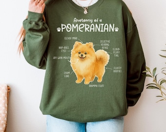 Anatomy Of Pomeranian Sweatshirt, Dog Lover Gift, Pom Shirt, Pomeranian Sweatshirt, Pet Tee, Pomeranian Mom Tee, Dog Anatomy, A151