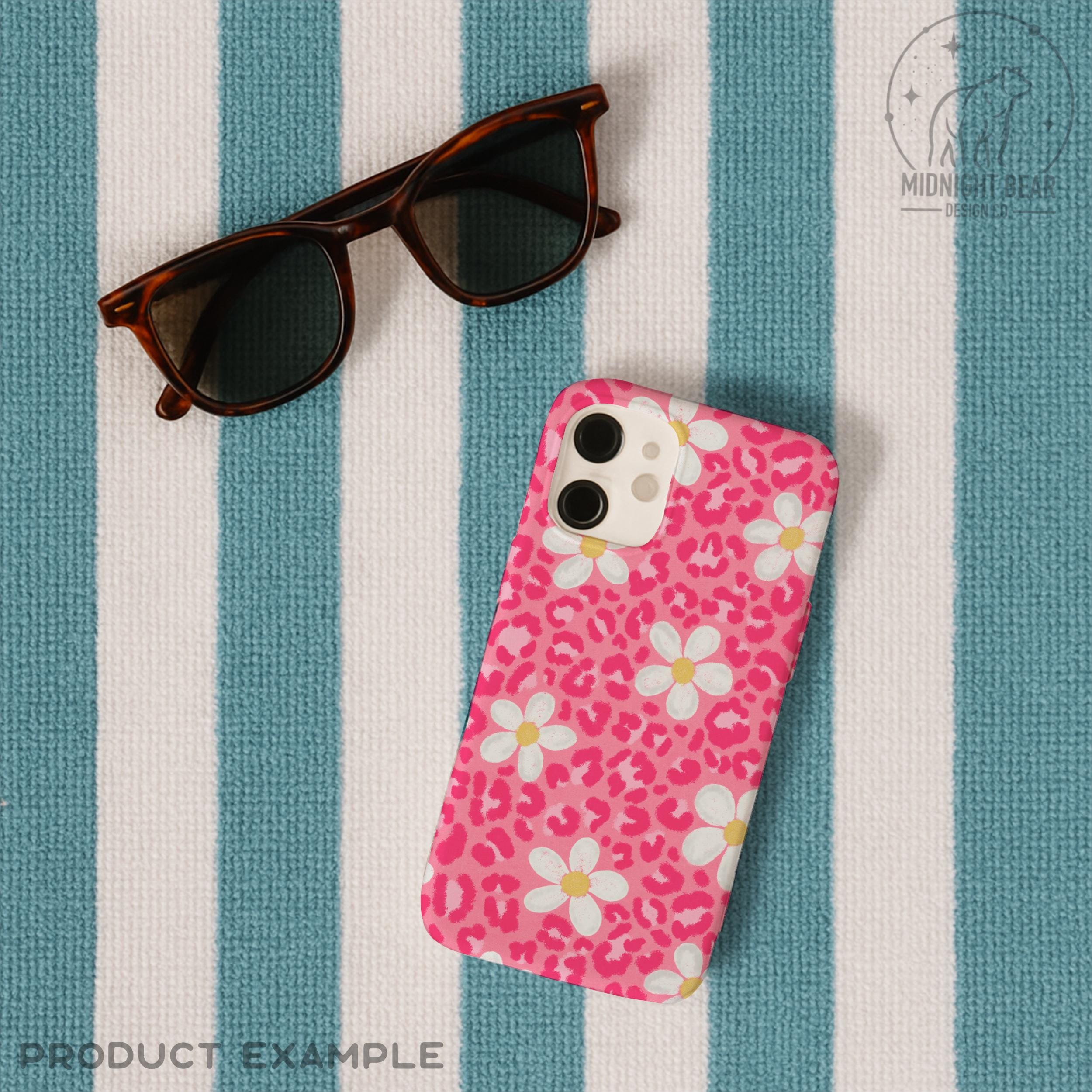 Pink Leopard Print Floral Seamless Pattern Hot Pink Animal Print ...