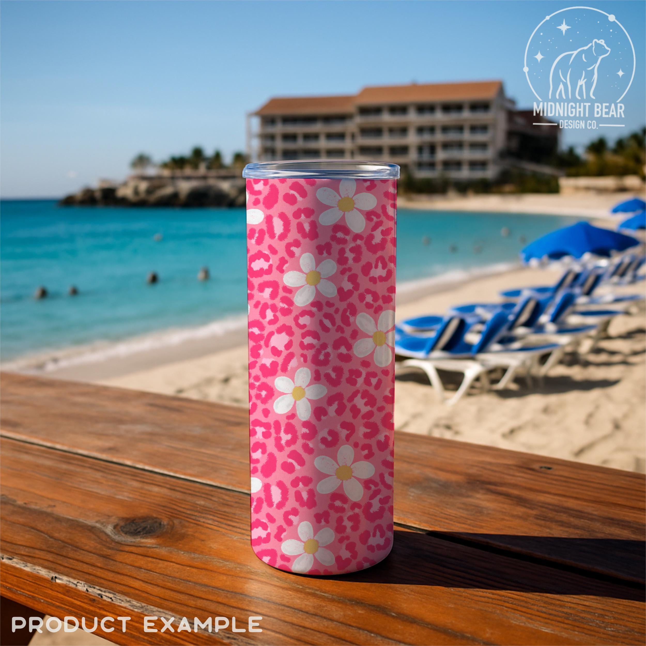 Pink Leopard Print Floral Seamless Pattern Hot Pink Animal Print ...
