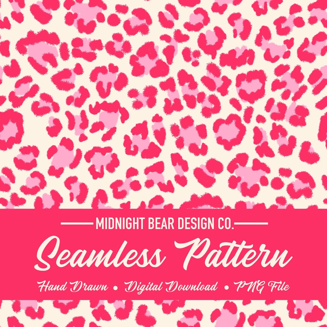Pink Leopard Print Seamless Pattern | Hot Pink Animal Print Digital ...