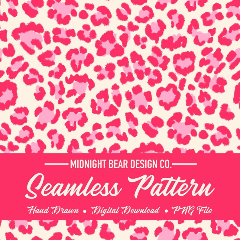 Pink Leopard Print Seamless Pattern | Hot Pink Animal Print Digital ...