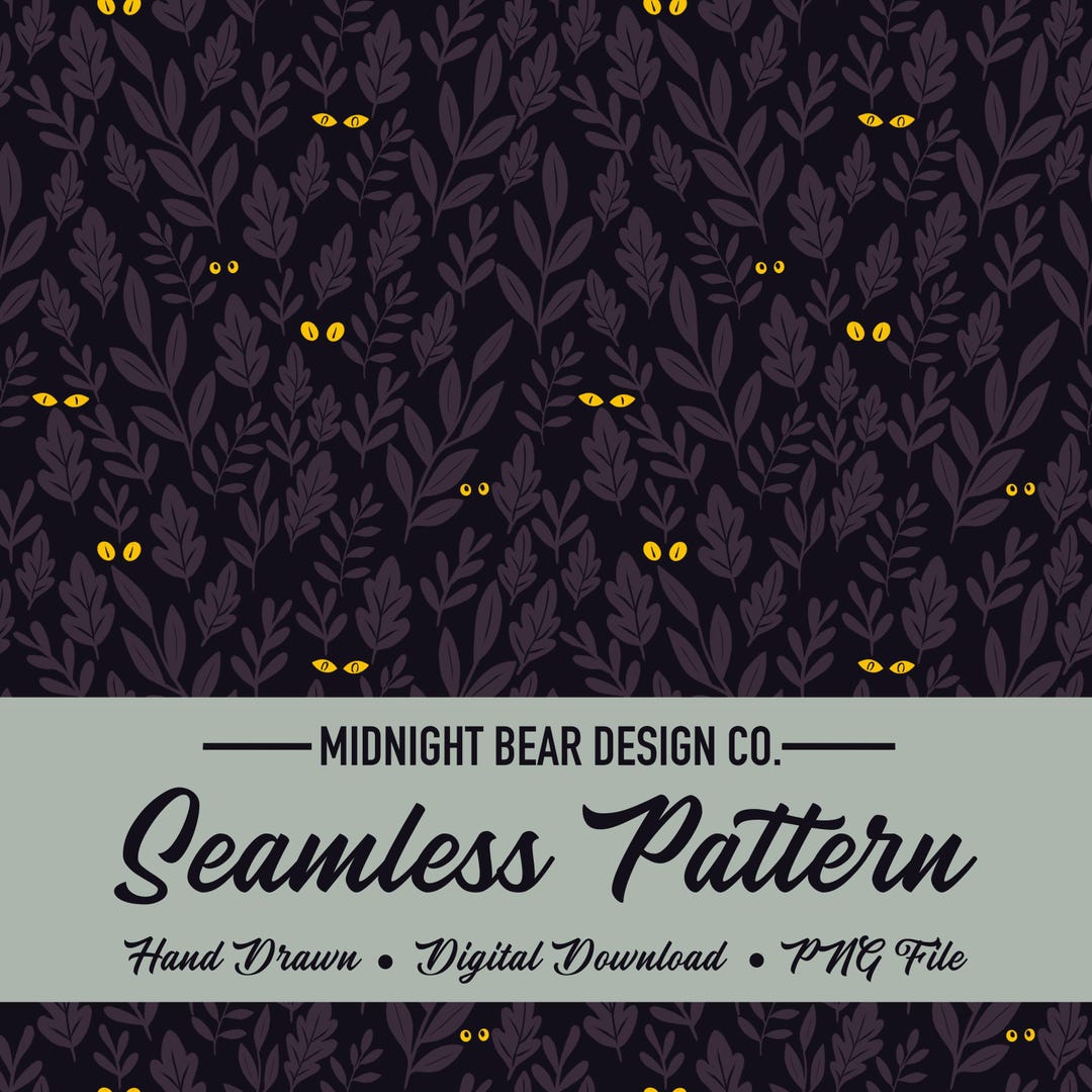 Halloween Eyes in the Jungle Seamless Pattern, Spooky Digital Paper ...