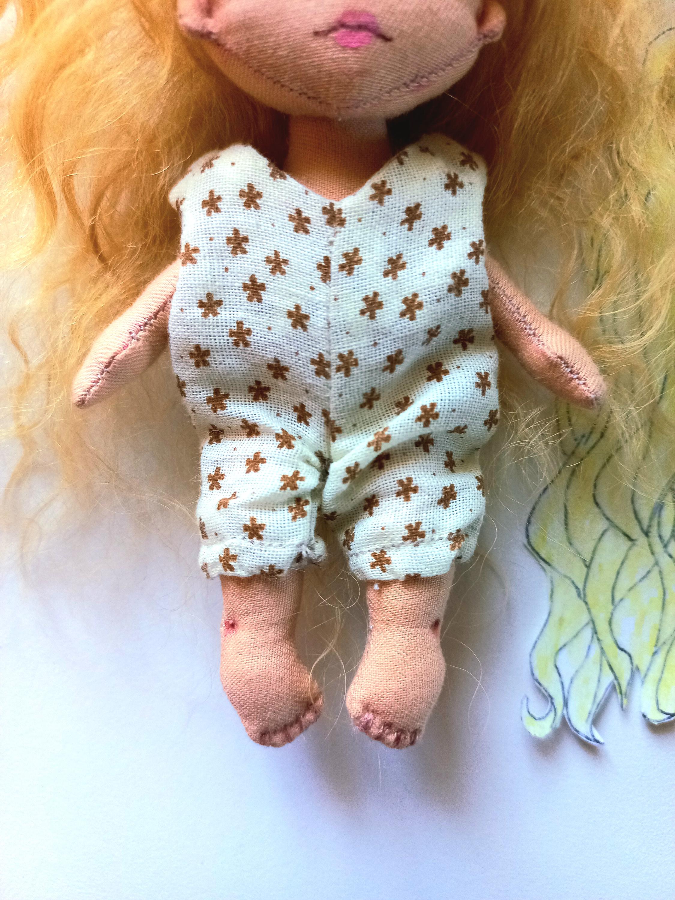 Handmade Miniature Rag Doll Keychain, Fabric Art Doll, Collectible OOAK ...