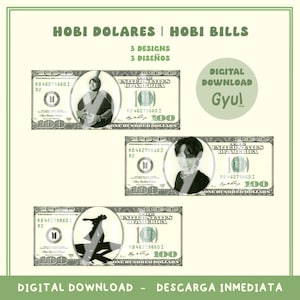 Modello di banconota da un dollaro BTS Jhope/Hobi/Hoseok | Modello BTS Hobi/Jhope/Hoseok per omaggi.