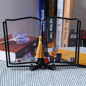 Pantalla de lectura digital personalizada: Letrero negro para estantería para amantes de los libros electrónicos, decoración literaria moderna, accesorio personalizado para estantería de libros electrónicos