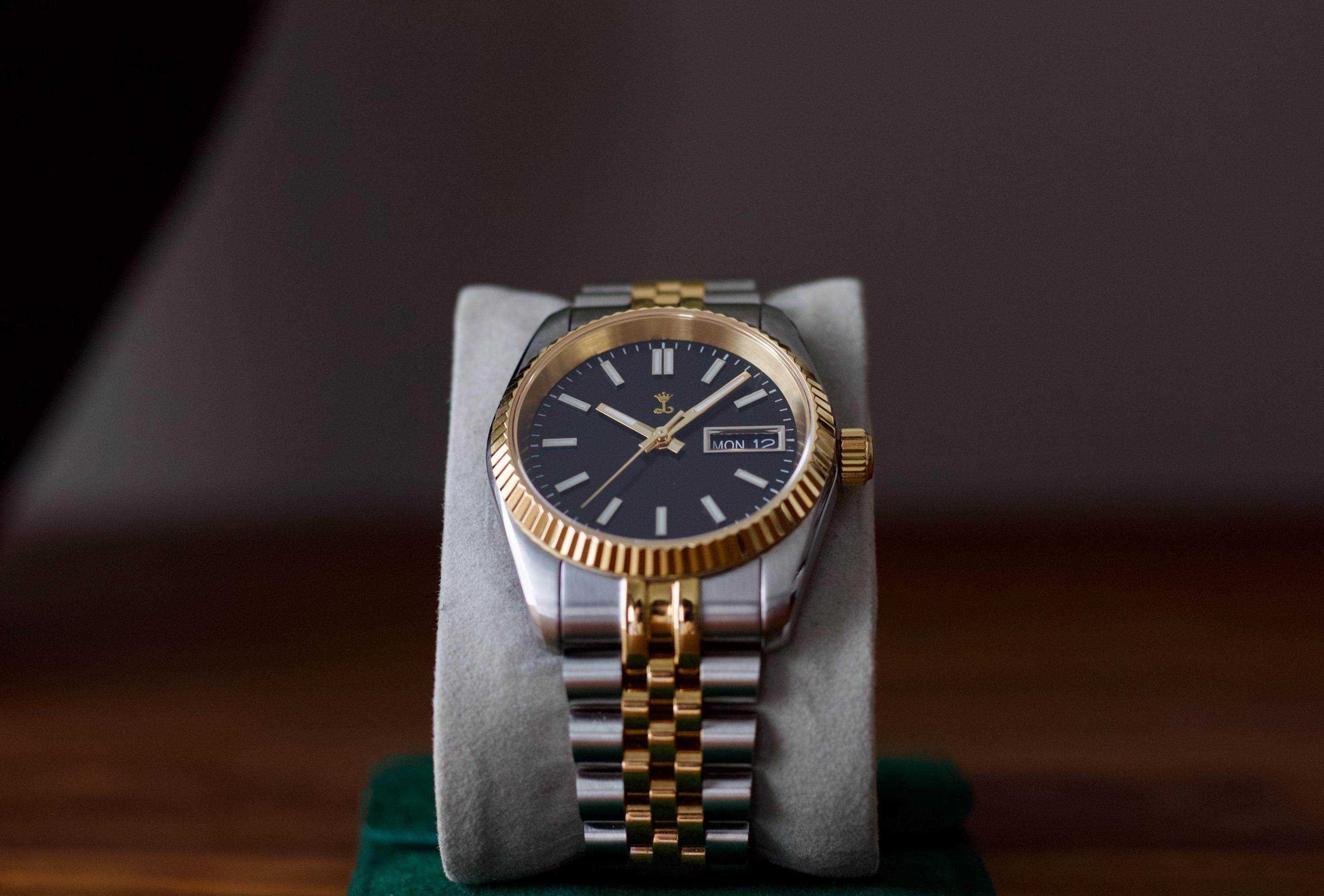 MOD nh36 36ミリ フルーテッド Custom Two-tone Gold Steel 36mm DJ Style NH36 Mod Watch - Etsy