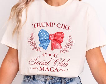 Maglietta Trump Girl Maga, felpa Trump 45-47 MAGA, maglietta Vote for Trump, felpa con cappuccio Make America Great Again, maglietta per il giorno delle elezioni, regalo Trump