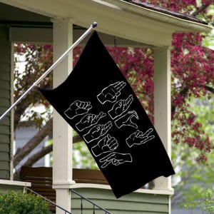 F*ck Trump Sign Language Garden Flag, Anti Trump ASL Flag, Democrat Garden Flag, Anti Maga Progressive Yard Flag, Social Activist Flag, FDT